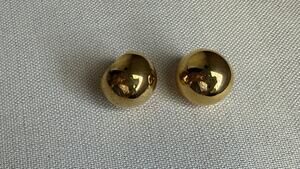Shashi Round Earrings Gold Tone New